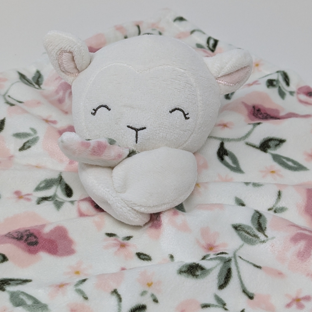 Modern Moments Lovey Bunny Rabbit Floral Pink  Baby Security Blanket